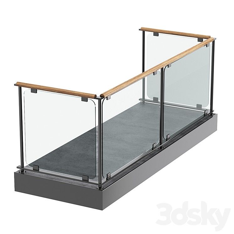 Wooden Top Glass Railing